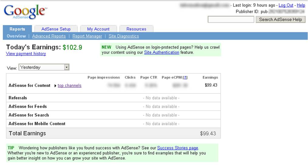adsense1 Bagaimana Cara Mendapatkan $100 Per Hari Dari Google Adsense