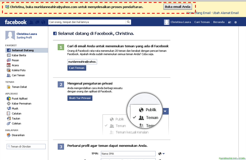 cara daftar facebook3 Bagaimana Cara Membuat Akun Facebook / FB Baru Dengan Mudah
