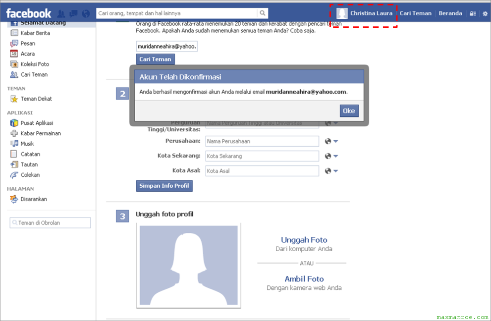 cara daftar facebook4 Bagaimana Cara Membuat Akun Facebook / FB Baru Dengan Mudah