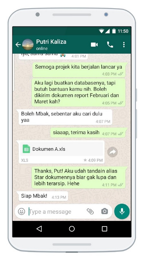 Panduan WhatsApp from Home fitur Bintang