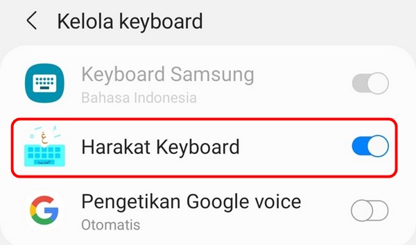 Harakat Keyboard Aktif