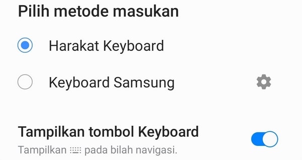Pilih keyboard